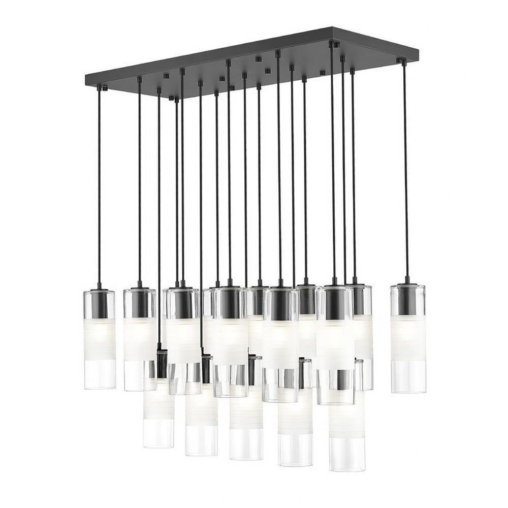 Bailey Street Home - 372-BEL-1325508 - Rock Quadrant - 17 Light Linear Chandelier In Contemporary Style-14.25 Inches Tall and 18 Inches Wide