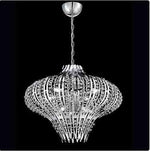 Chrome Nine-Light 27-Inch Wide Chandelier with Clear Crystal