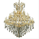 Gold Forty-Nine Light 60-Inch Chandelier with Royal Cut Golden Teak Smoky Crystal