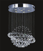6 light Galactic Crystal Chandelier chrome plated base