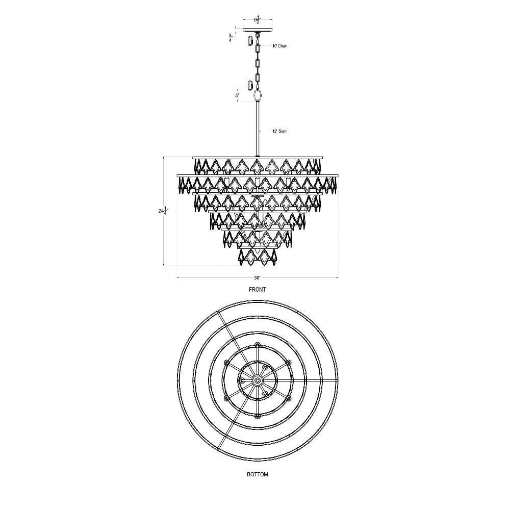 Varaluz Lighting - 386C10FG - Fleur - 10 Light Chandelier In Industrial Style-27.25 Inches Tall and 36 Inches Wide