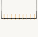 Ravelle Linear Milk Glass Chandelier 71"