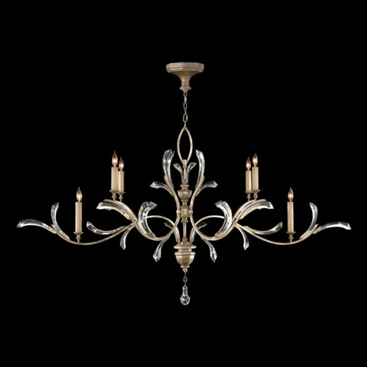 BEVELED ARCS 74" W Oblong Chandelier