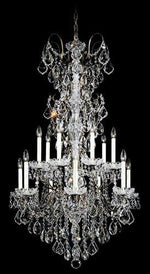 Gold 14-Light Clear Heritage Handcut Crystal Chandelier, 32W x 53H x 32D