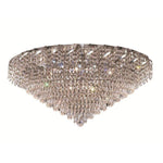 Belenus Chrome Twenty-One Light 30-Inch Flush Mount with Royal Cut Clear Crystal
