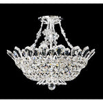 Schonbek Trilliane Silver Eight-Light Clear Spectra Crystal Semi-Flush Light, 19W x 15H x 19D