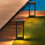 Door Shape Minimalist Waterproof LED Black Modern Solar Pathway Lights