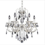 Silver Six-Light Chandelier with Firenze Clear Crystal