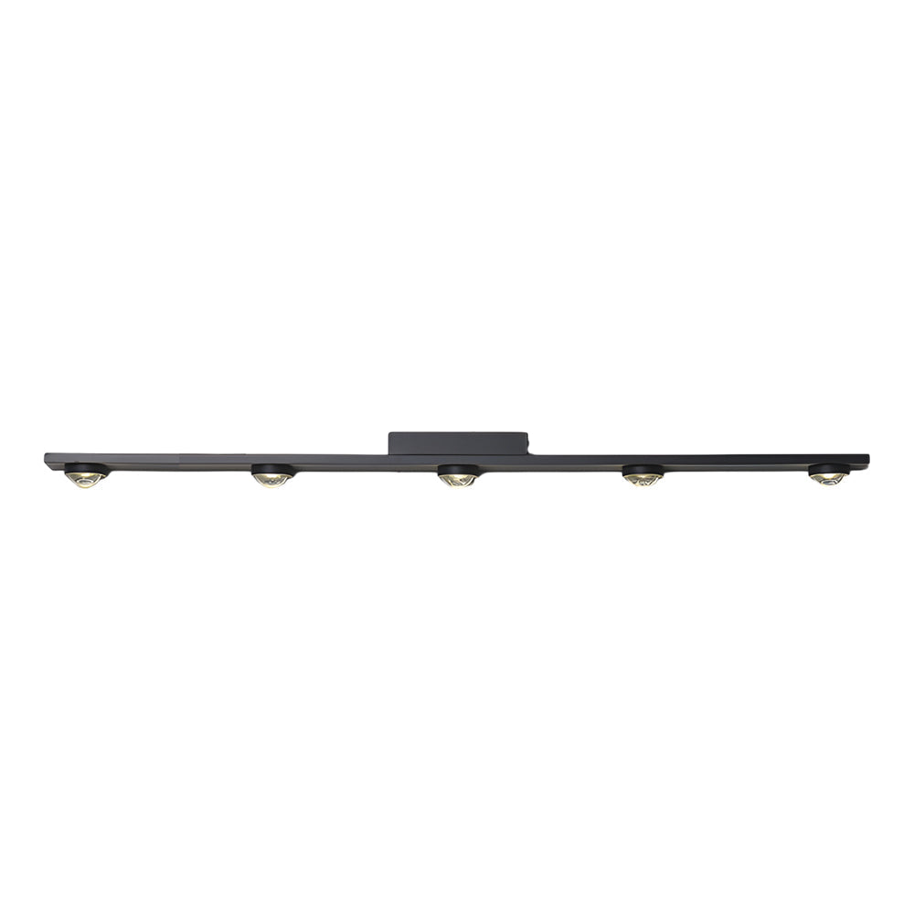 Modern Aluminum Black Long Bar Wall-Washing LED Ceiling Light - 3/4/5-Light