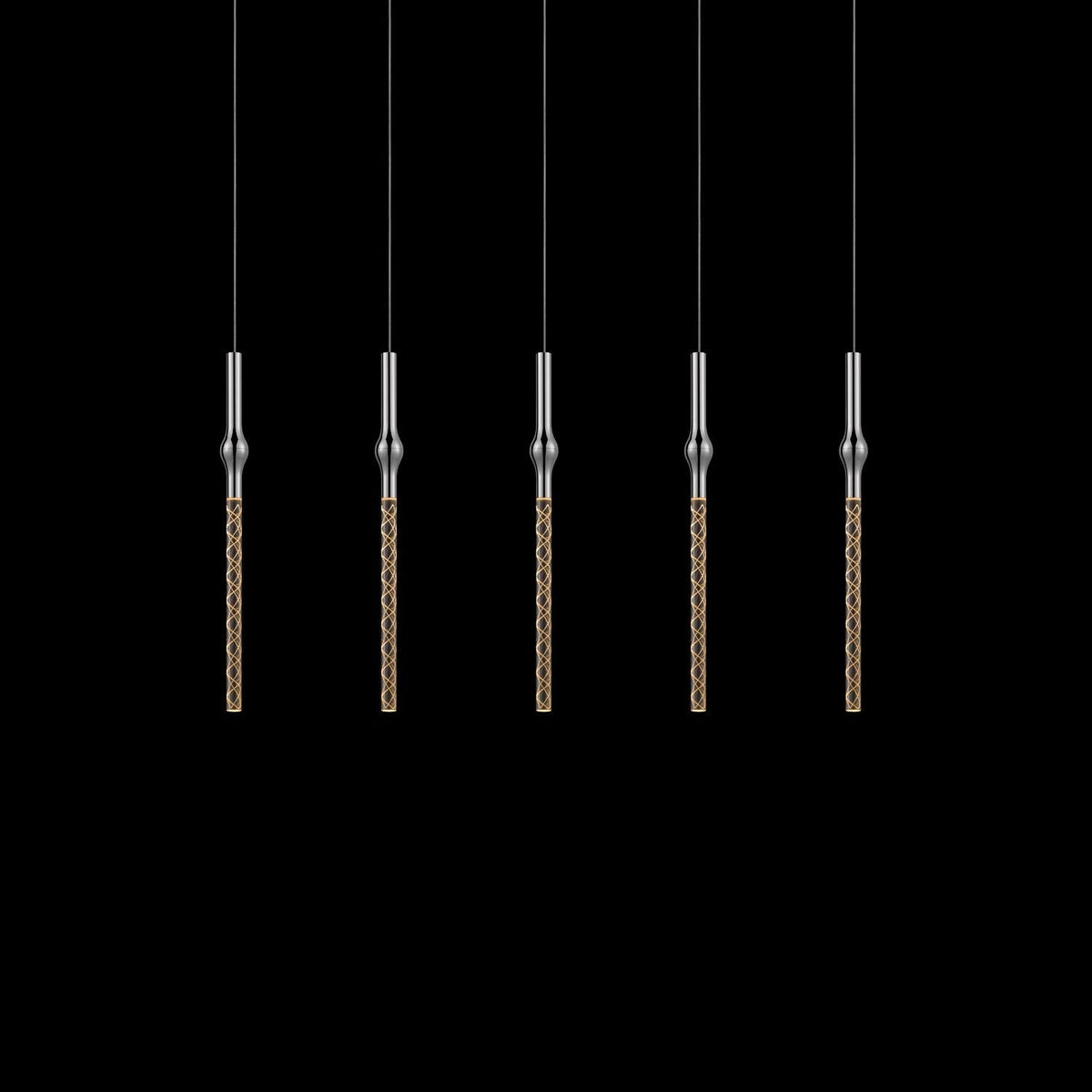 Polished Chrome Five-Light LED Pendant