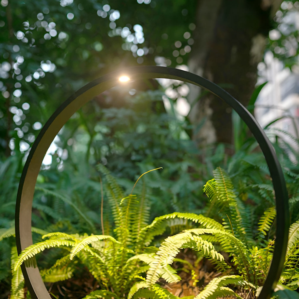 Minimalist Circle Design Waterproof LED Black Modern Pathway Lights
