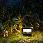 Creative Square Waterproof LED Black Modern Solar Fence Post Lights
