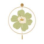 Round Metal Battery Operated LED Flower Wall Clock