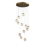 Spiral Pineapple Multi Glass Ball Staircase Chandelier LED Globes Hanging Ceiling Lights Suspension Lamp Drop Lights for Stairs