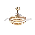 Modern 41" Retractable Ceiling Fan with LED Lights and Remote Control