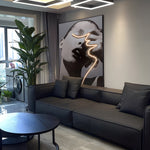 LED Crystal Porcelain Lady Profile Wall Painting