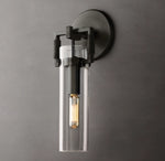 Machinist Glass Cylinder Sconce 9"