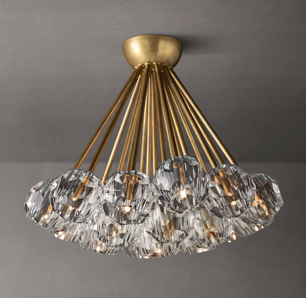 Boule De Cristal Clear Glass Flushmount 24"