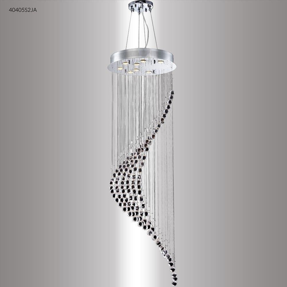 James Moder Lighting - 40405S22 - Crystal Rain - Eight Light Entry Chandelier
