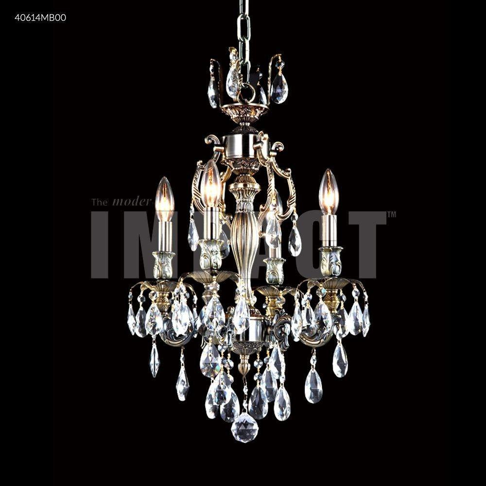 James Moder Lighting - 40614MB11 - Brindisi - 14 Inch Four Light Chandelier