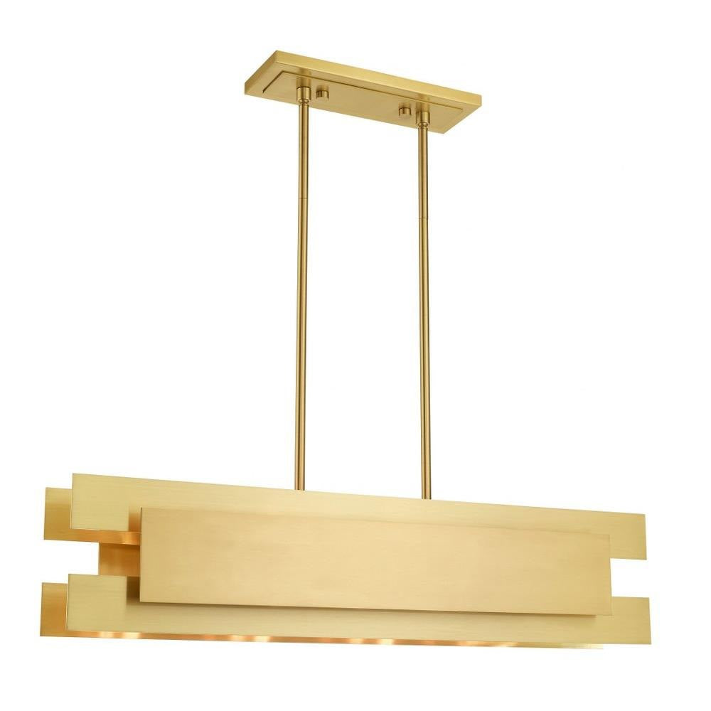 Livex Lighting - 40694-91 - Varick - 4 Light Linear Chandelier in Contemporary Style - 7 Inches wide by 16.5 Inches high