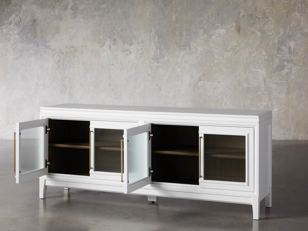 Rowan Media Console with Reeded Glass Doors