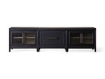 Rowan Modular Reeded Glass Media Console with Drawers