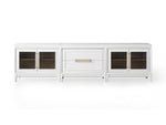Rowan Modular Reeded Glass Media Console with Drawers