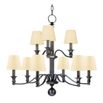 Nine-Light Chandelier with Cream Shade