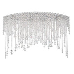 Schonbek Chantant Stainless Steel Eight-Light Eye Medium Flush Mount with Clear Heritage Crystal