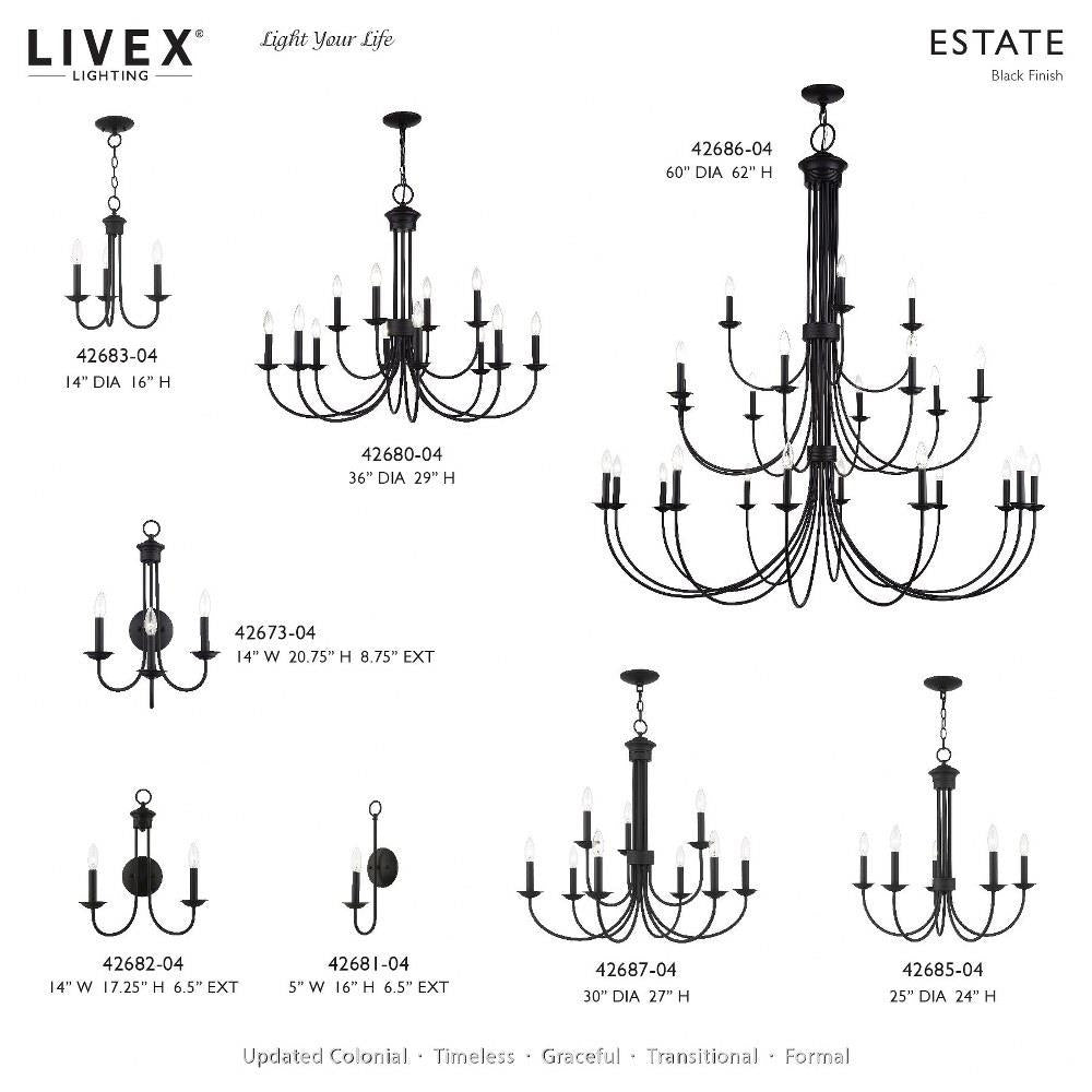 Livex Lighting - 42686-07 - Estate - 24 Light Grande Foyer Chandelier-62 Inches Tall and 60 Inches Wide