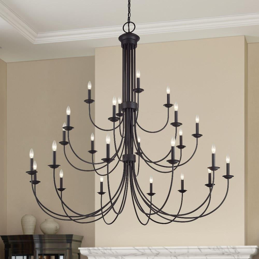 Livex Lighting - 42686-07 - Estate - 24 Light Grande Foyer Chandelier-62 Inches Tall and 60 Inches Wide