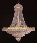 Entryway/ foyer crystal chandelier in gold plated finish