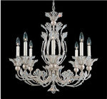 Silver Eight-Light Chandelier with Clear Swarovski Element Crystal