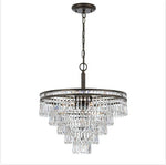 Six Light Hand Cut Crystal Chandelier