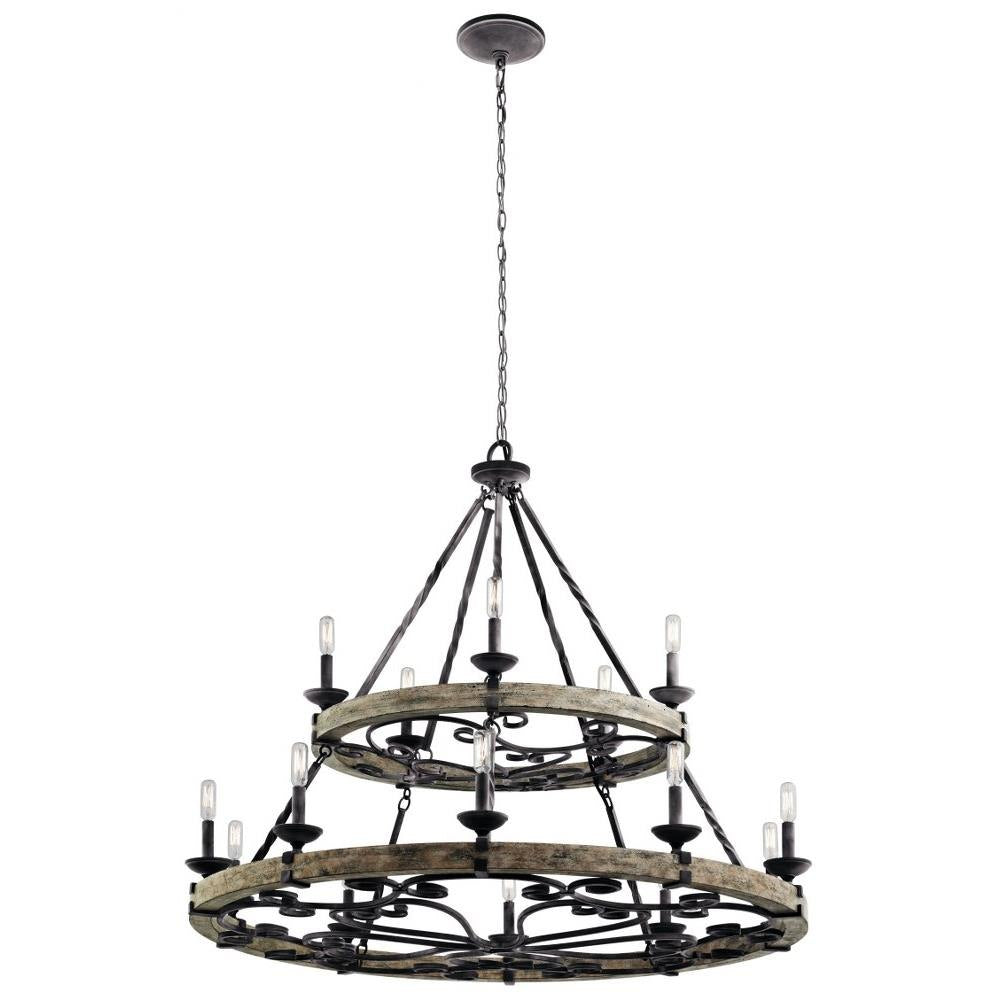 Kichler Lighting - 43826WZC - Taulbee - Fifteen Light 2-Tier Large Chandelier - 38.75 Inches Tall By 44 Inches Wide