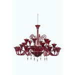 Symphony Red 24-Light Chandelier with Elegant Cut Crystal