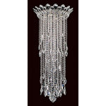 Schonbek Trilliane Strands Stainless Steel Four-Light Round Medium Flush Mount with Clear Heritage Crystal