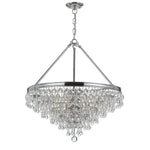 Group Calypso Polished Chrome Six-Light Pendant with Clear Smooth Glass Balls