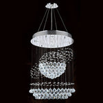 Corp Saturn Five-Light Chrome Finish with Clear-Crystals Chandelier