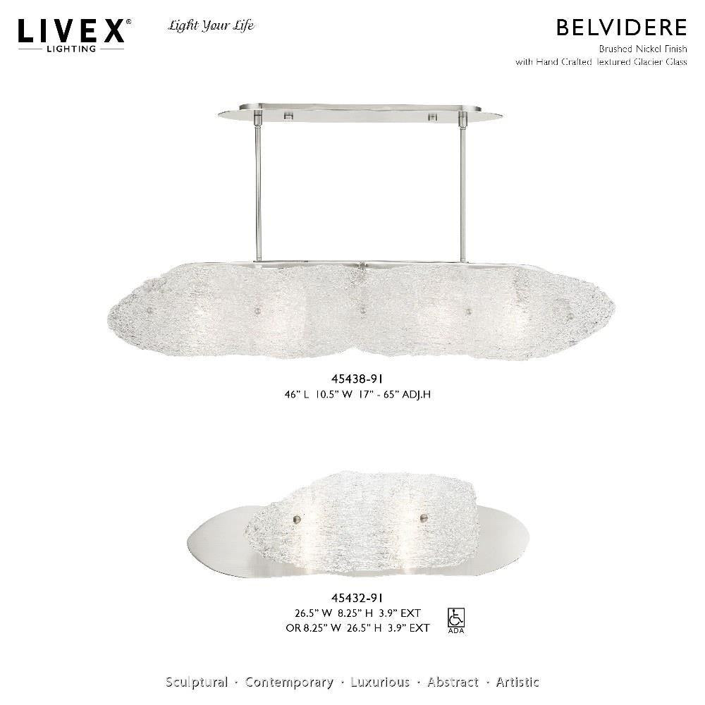 Livex Lighting - 45438-91 - Belvidere - 5 Light Linear Chandelier in Contemporary Style - 10.5 Inches wide by 17 Inches high