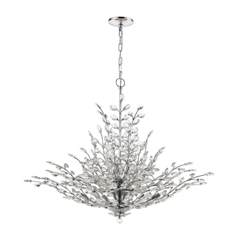 Elk Home - 45464/12 - Crystique - 12 Light Chandelier in Traditional Style with Luxe/Glam and Nature/Organic inspirations - 28 Inches tall and 38 inches wide