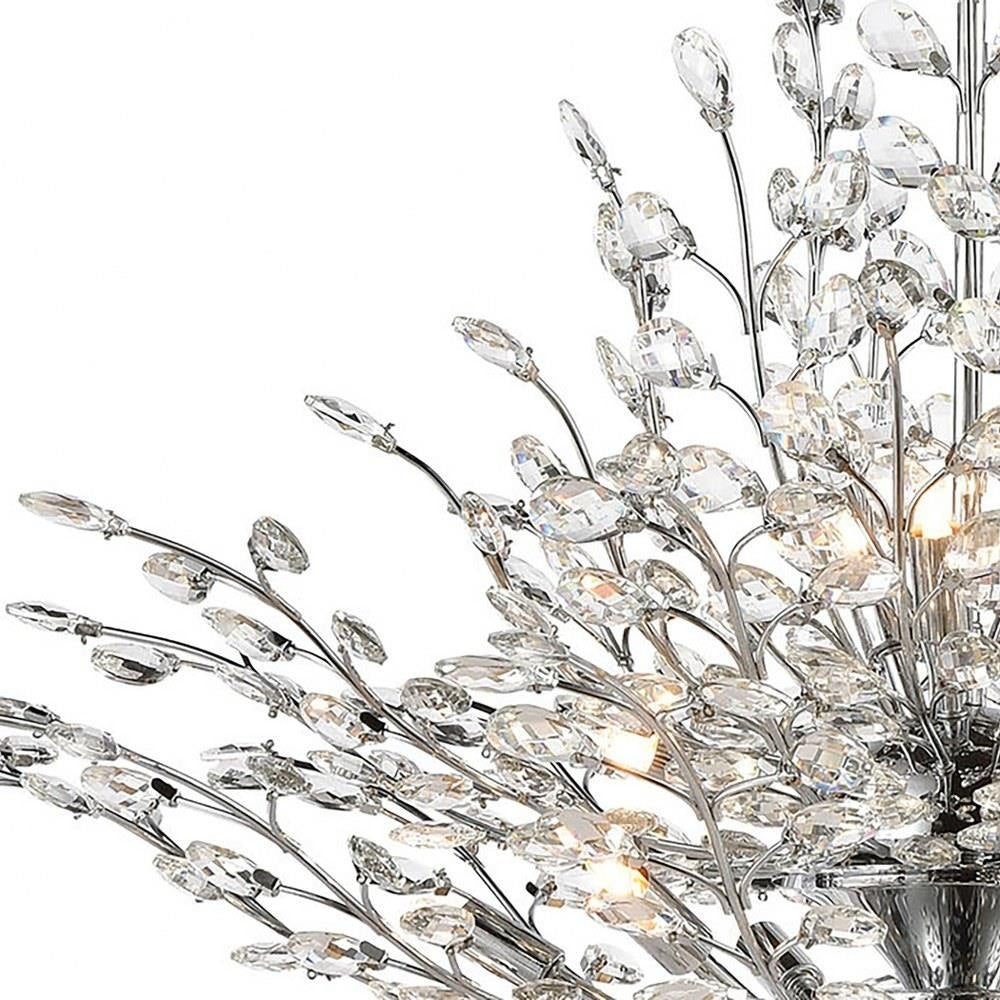 Elk Home - 45464/12 - Crystique - 12 Light Chandelier in Traditional Style with Luxe/Glam and Nature/Organic inspirations - 28 Inches tall and 38 inches wide