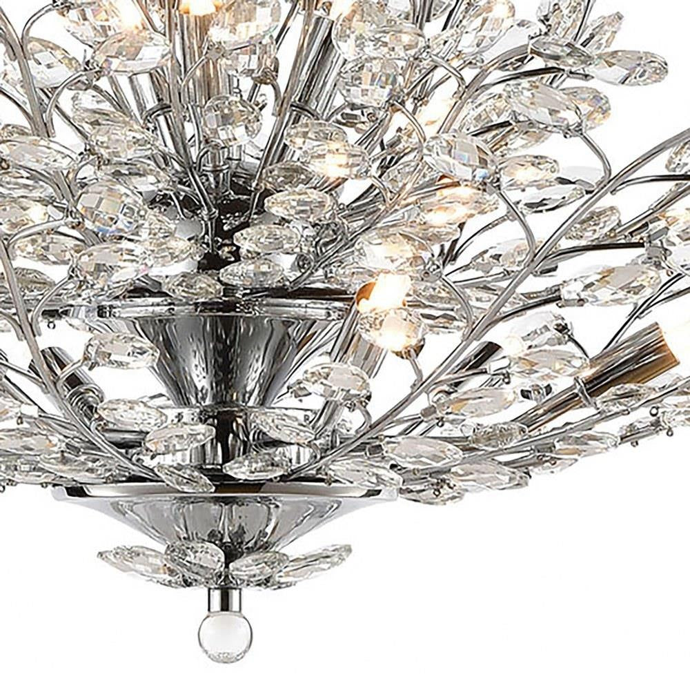 Elk Home - 45464/12 - Crystique - 12 Light Chandelier in Traditional Style with Luxe/Glam and Nature/Organic inspirations - 28 Inches tall and 38 inches wide