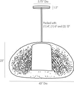 Slide Pendant, 3-Light, Vintage Platinum, Opal Glass, 22.5"W (139201-SKT-82-GG0677 5CQEWV)