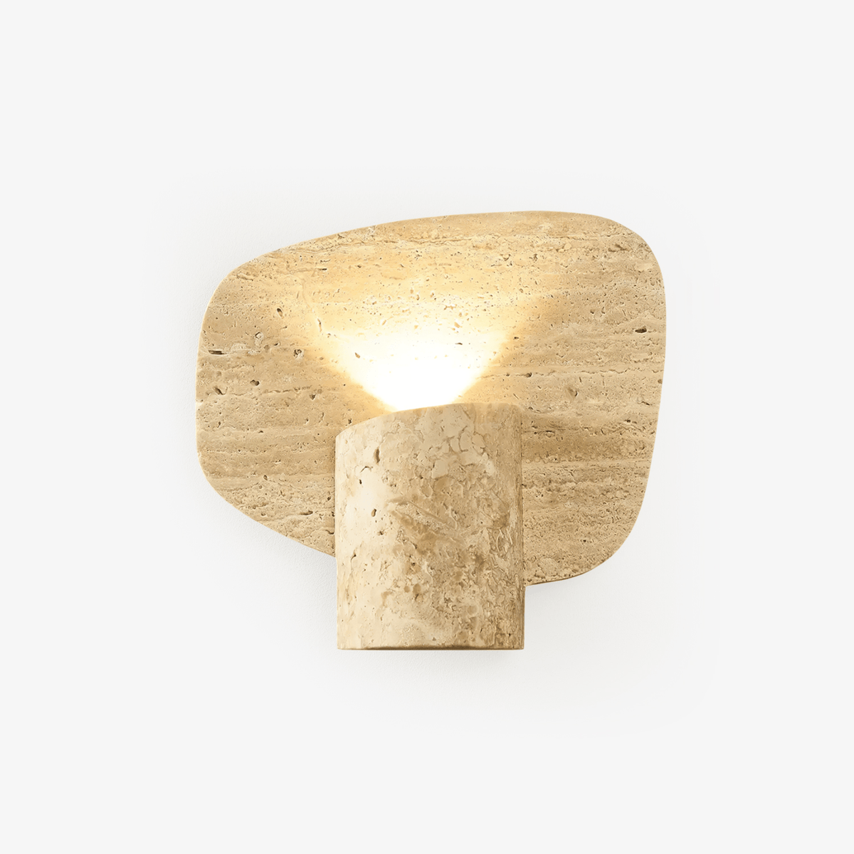 Organic Travertine Cylinder Wall Light