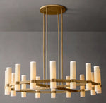 Ravelle Round Milk Glass Chandelier 48"