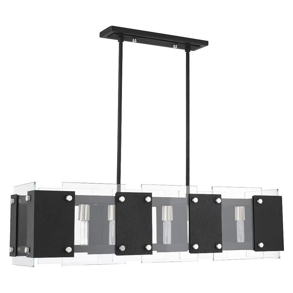 Livex Lighting - 45997-04 - Barcelona - 8 Light Linear Chandelier in Industrial Style - 12 Inches wide by 19 Inches high