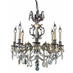 Marseille Antique Bronze Eight-Light 24-Inch Chandelier with Royal Cut Golden Shadow Champagne Crystal