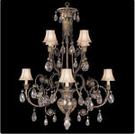 Eight-Light Chandelier in Cool Moonlit Patina Finish